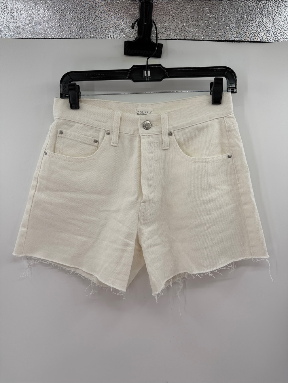 Z Supply Women's Everyday Hi-Rise 100% Cotton Cut off Shorts - Ivory - 26